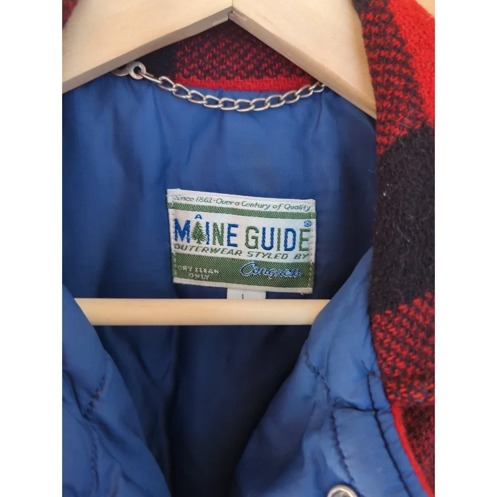 Vintage 60's Men Maine Guide‎ By Congress Wool Jacket Red Blue Plaid Size L